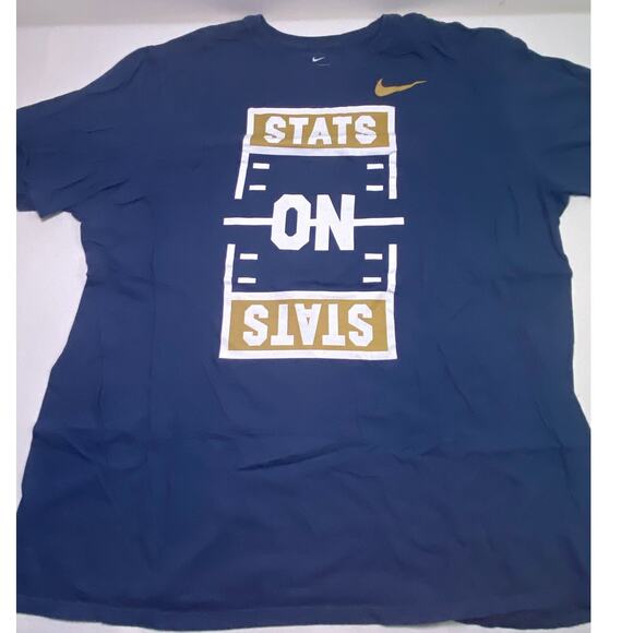 Nike Football Stats On Stats Mens T-Shirt  Blue size XXL - Picture 1 of 4
